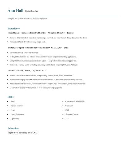 Hydroblaster Resume