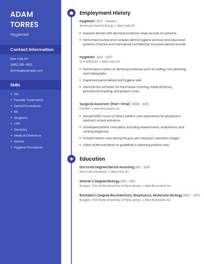 Hygienist Resume
