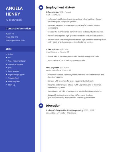 IC Technician Resume
