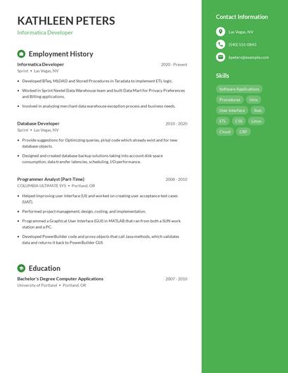 Informatica Developer Resume
