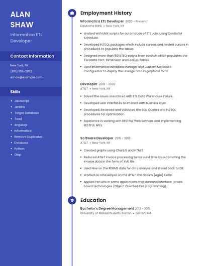 Informatica ETL Developer Resume