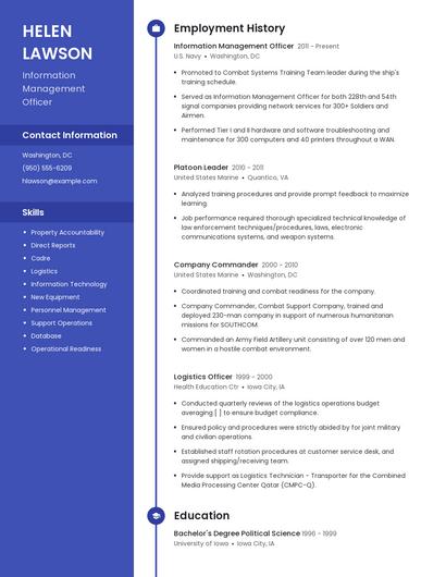 Information Management Officer Resume