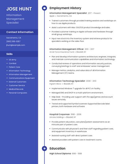Information Management Specialist Resume
