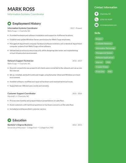 Information Systems Coordinator Resume