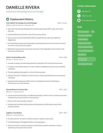 Information Technology Account Manager Resume