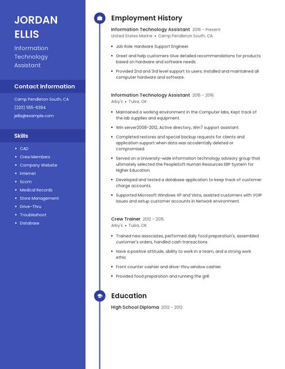 Information Technology Assistant Resume