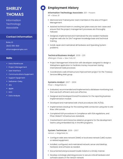 Information Technology Associate Resume