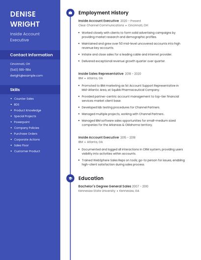 Inside Account Executive Resume