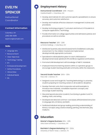 Instructional Coordinator Resume