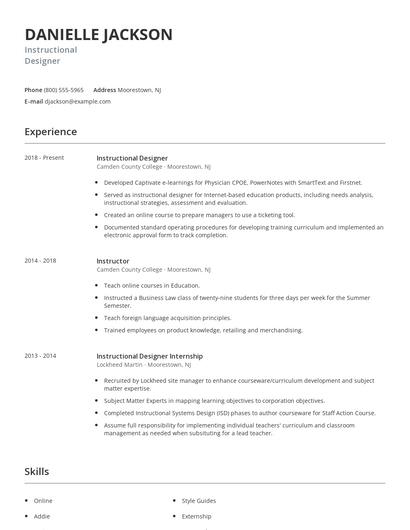Instructional Designer Resume