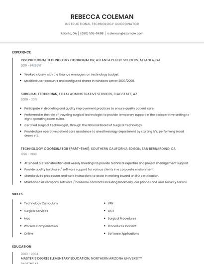 Instructional Technology Coordinator Resume