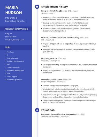 Integrated Marketing Director Resume