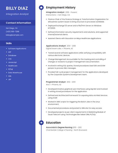 Integration Analyst Resume