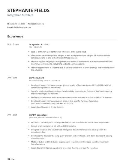 Integration Architect Resume