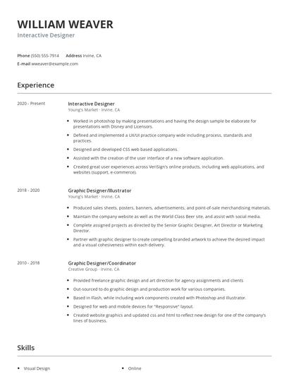 Interactive Designer Resume