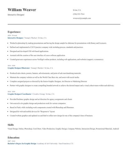 Interactive Designer Resume