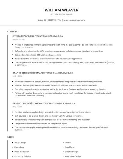 Interactive Designer Resume
