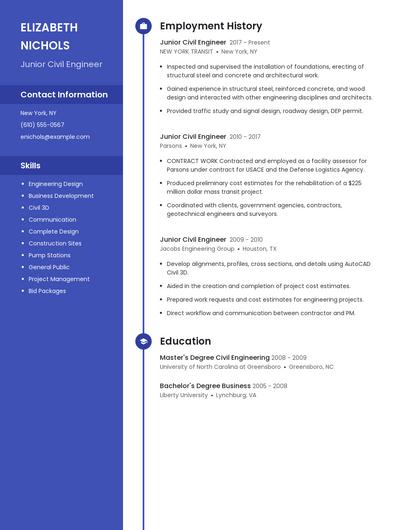 Junior Civil Engineer Resume