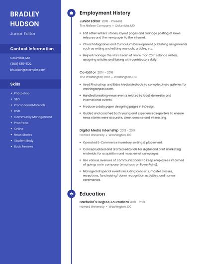 Junior Editor Resume