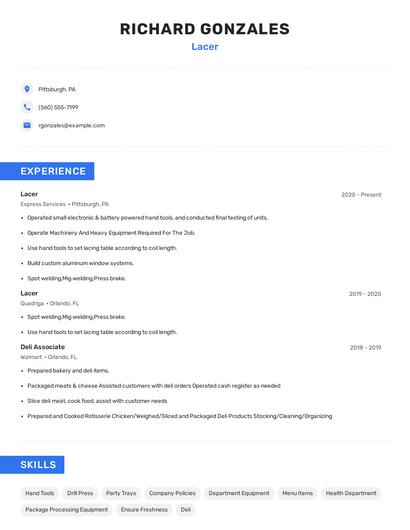 Lacer Resume