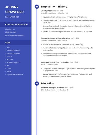 LAN Engineer Resume