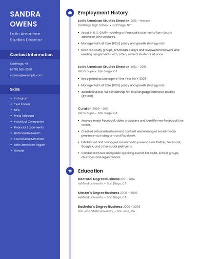 Latin American Studies Director Resume