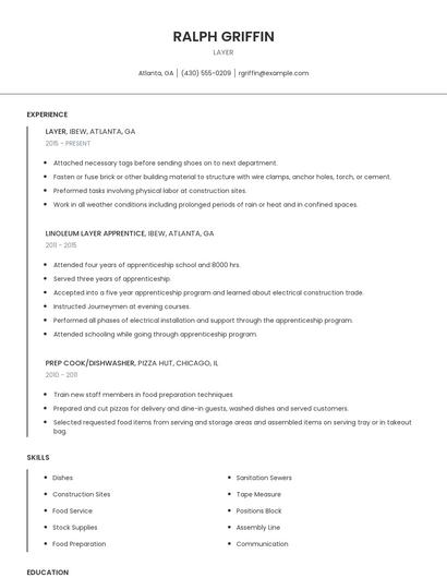 Layer Resume