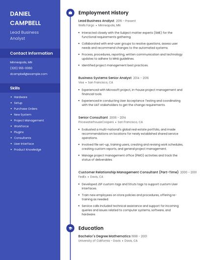 Lead Business Analyst Resume