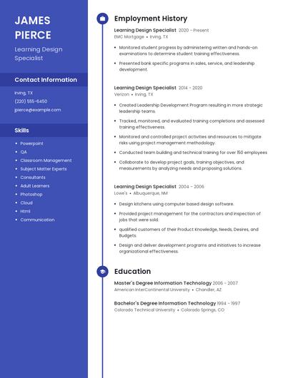 Learning Design Specialist Resume