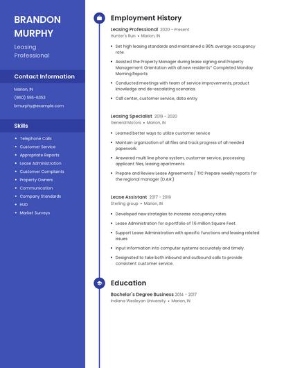 Leasing Professional Resume