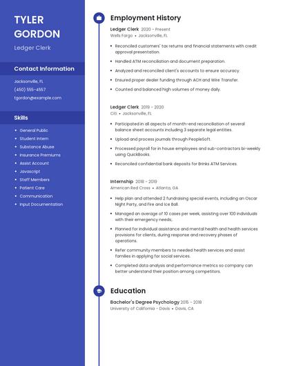 Ledger Clerk Resume