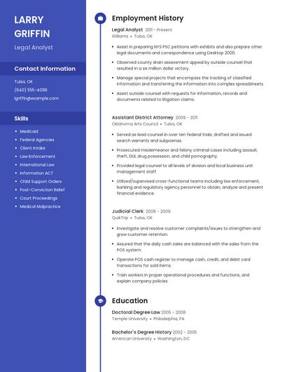 Legal Analyst Resume