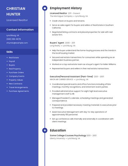 Licensed Realtor Resume