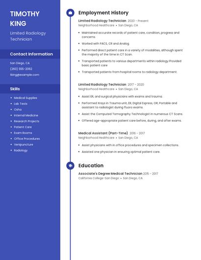 Limited Radiology Technician Resume