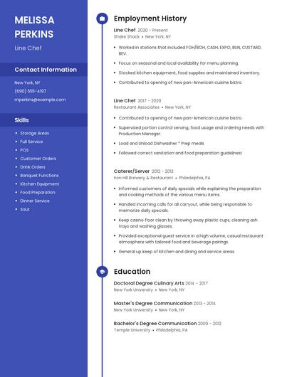 Line Chef Resume