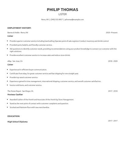 Lister Resume