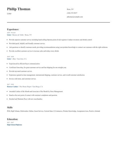 Lister Resume