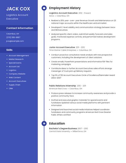 Logistics Account Executive Resume
