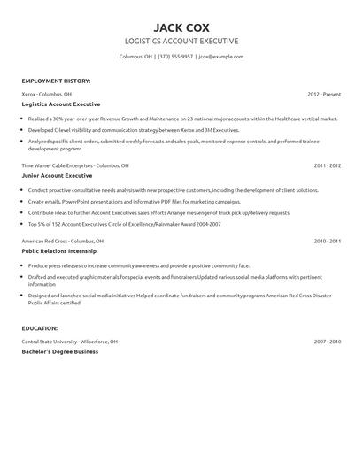 Logistics Account Executive Resume