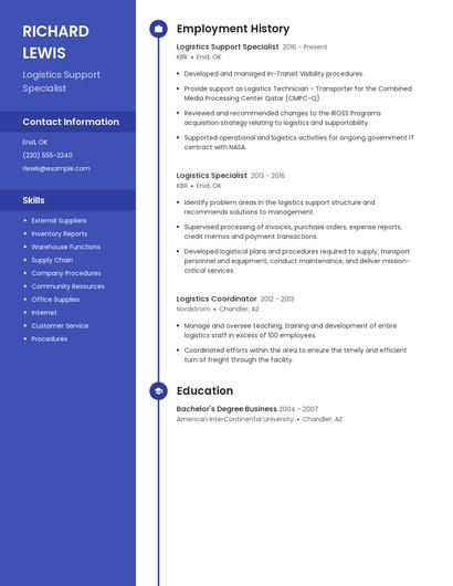 Logistics Support Specialist Resume