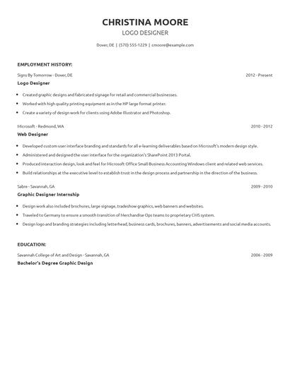 Logo Designer Resume