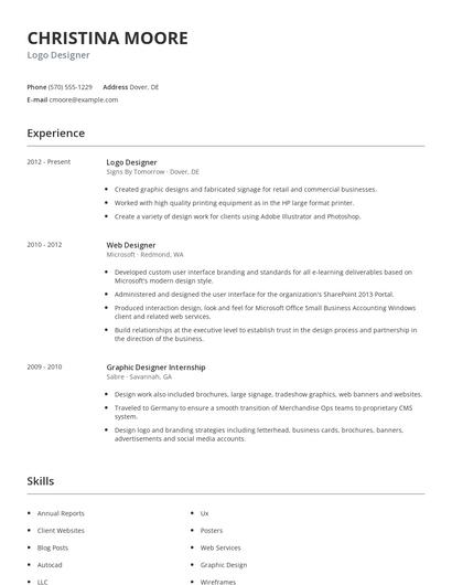 Logo Designer Resume