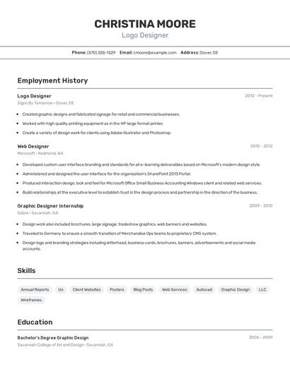 Logo Designer Resume