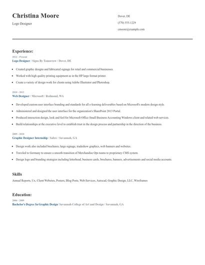 Logo Designer Resume
