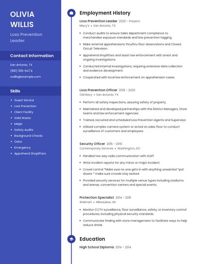 Loss Prevention Leader Resume
