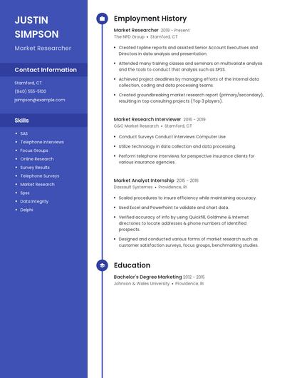 Market Researcher Resume