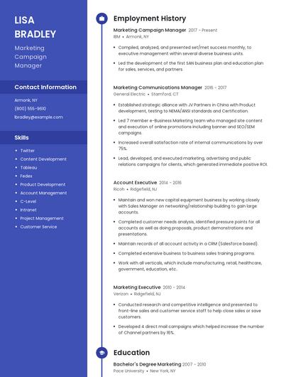 Marketing Campaign Manager Resume