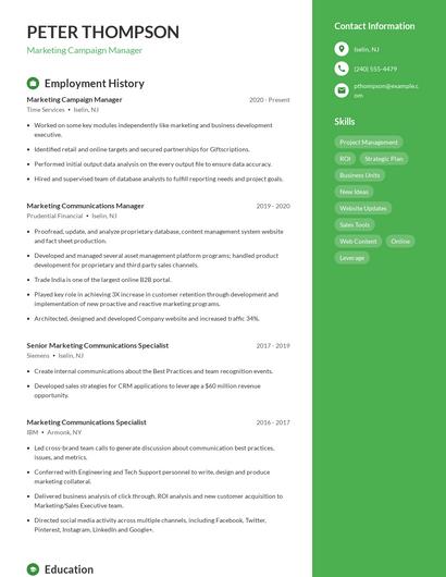 Marketing Campaign Manager Resume