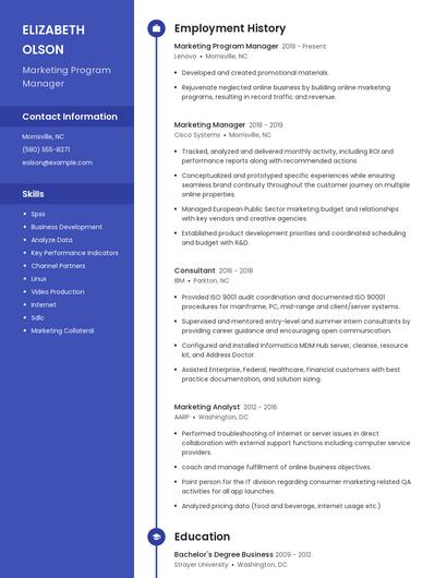 Marketing Program Manager Resume
