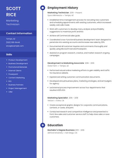 Marketing Technician Resume